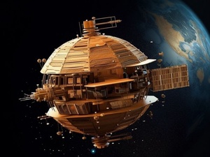 Фото с сайта <a href="https://www.universetoday.com">universetoday.com</a>, сгенерировано MidJourney / Практично и экологично: японцы будут строить космические спутники из дерева