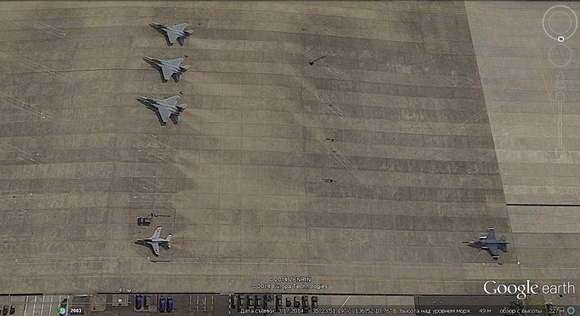 Японские истребители F-15J, F-2А и УТС Т-4 на авиабазе Гифу