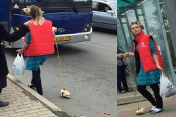 Девушка «выгуливала» замороженную курицу по улицам Владивостока